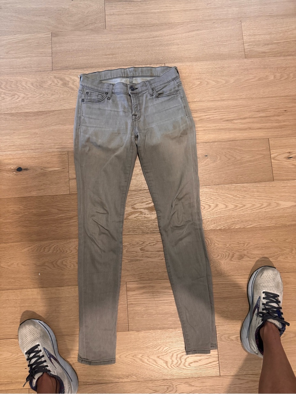 7 For All Mankind Gray Cropped Slim Jeans